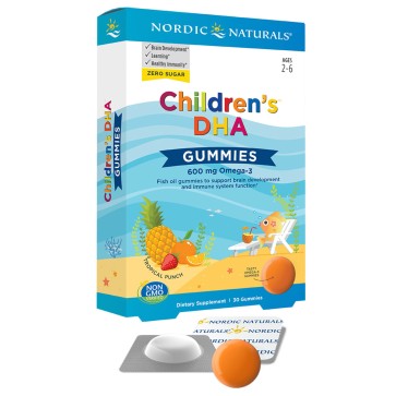 Childrens DHA 30 Gummies 600mg Omega 3 Nordic Naturals