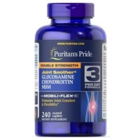 Double Strength Glucosamine. Chondroitin & MSM Joint Soother® 240 capsulas VAL. 5/2021 Puritans Pride
